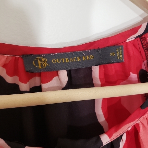 Outback Red Floral Pink Red Black Blouse - Picture 5 of 11